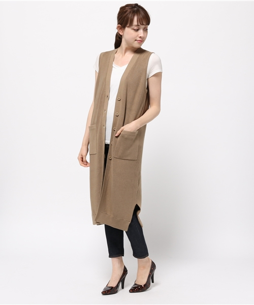 SLY（スライ）の「LONG HG GILET（ベスト・レディース・トップグレー/ホワイト/カーキ/ブラック/ベージュ・FREE）」の18枚目の写真