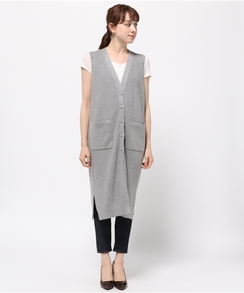 SLY（スライ）の「LONG HG GILET（ベスト・レディース・トップグレー/ホワイト/カーキ/ブラック/ベージュ・FREE）」の6枚目の写真