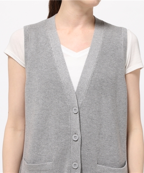 SLY（スライ）の「LONG HG GILET（ベスト・レディース・トップグレー/ホワイト/カーキ/ブラック/ベージュ・FREE）」の9枚目の写真