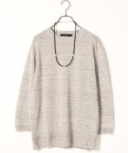 RAGEBLUE(レイジブルー)の「【接触冷感】フレンチリネンクルー7分袖/718733(ニット/セーター・メンズ・ライトブルー/グリーン/グレー・LARGE/MEDIUM)」の2枚目の写真