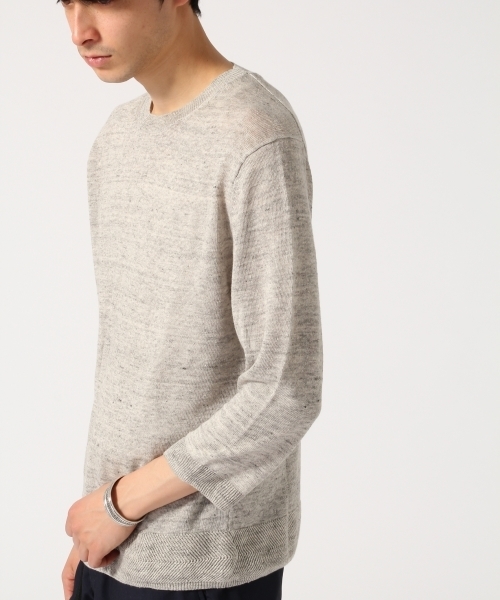RAGEBLUE(レイジブルー)の「【接触冷感】フレンチリネンクルー7分袖/718733(ニット/セーター・メンズ・ライトブルー/グリーン/グレー・LARGE/MEDIUM)」の8枚目の写真