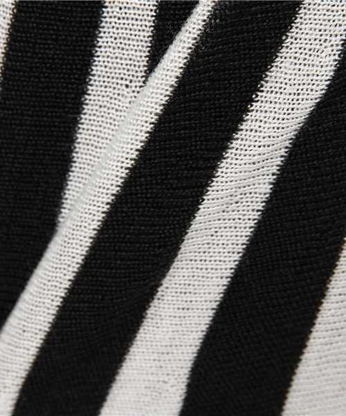 titivate（ティティベイト）の「ｽﾄﾗｲﾌﾟﾆｯﾄﾐﾃﾞｨｱﾑｽｶｰﾄ（スカート・レディース・グレー×ホワイト/ブラック×ホワイト/ベージュ系その他/ブルー系その他/グリーン系その他・FREE）」の12枚目の写真