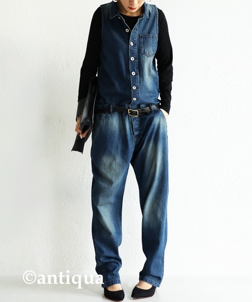 antiqua（アンティカ）の「一目惚れ。デニムオールインワン（つなぎ/オールインワン・レディース・ブルー系その他・M）」の8枚目の写真