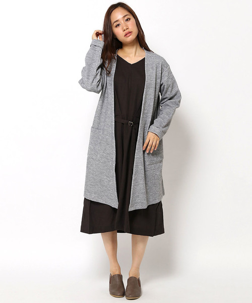 LBC（エルビーシー）の「Wフェイスオープンフロントカーディガン（カーディガン/ボレロ・レディース・マスタード/ネイビー/アッシュグレー・LARGE/MEDIUM）」の13枚目の写真