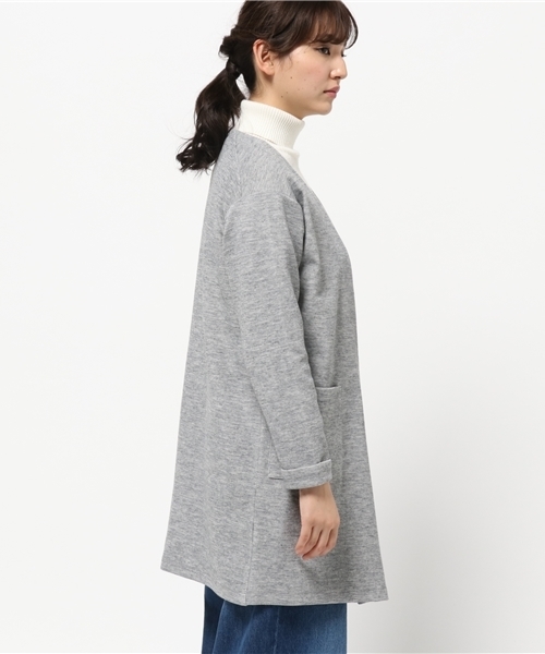 LBC（エルビーシー）の「Wフェイスオープンフロントカーディガン（カーディガン/ボレロ・レディース・マスタード/ネイビー/アッシュグレー・LARGE/MEDIUM）」の5枚目の写真