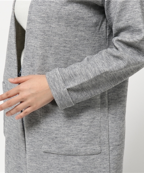 LBC（エルビーシー）の「Wフェイスオープンフロントカーディガン（カーディガン/ボレロ・レディース・マスタード/ネイビー/アッシュグレー・LARGE/MEDIUM）」の8枚目の写真