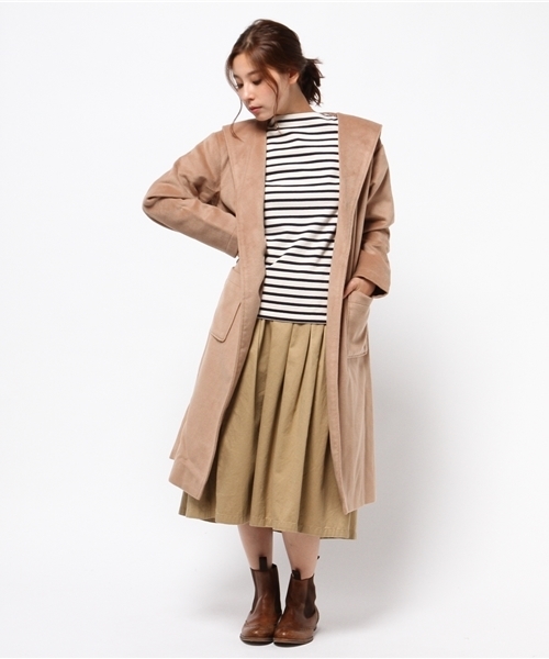 WEGO（ウィゴー）の「WEGO/フードガウンコート（チェスターコート・レディース・キャメル/ピンク/杢グレー・FREE）」の16枚目の写真