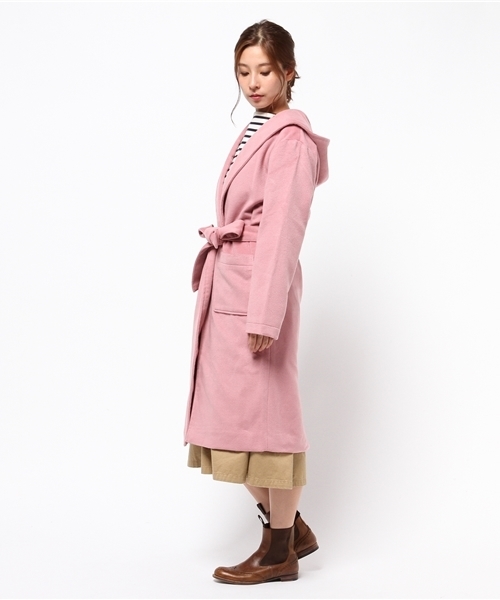 WEGO（ウィゴー）の「WEGO/フードガウンコート（チェスターコート・レディース・キャメル/ピンク/杢グレー・FREE）」の5枚目の写真