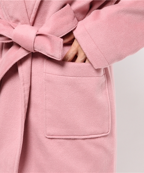 WEGO（ウィゴー）の「WEGO/フードガウンコート（チェスターコート・レディース・キャメル/ピンク/杢グレー・FREE）」の9枚目の写真