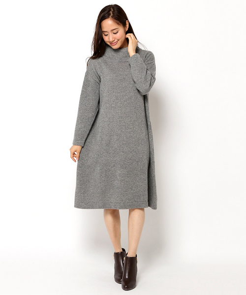 LBC（エルビーシー）の「ラムナイロンケーブルタートルワンピース（ワンピース・レディース・グレー/ネイビー・MEDIUM）」の12枚目の写真