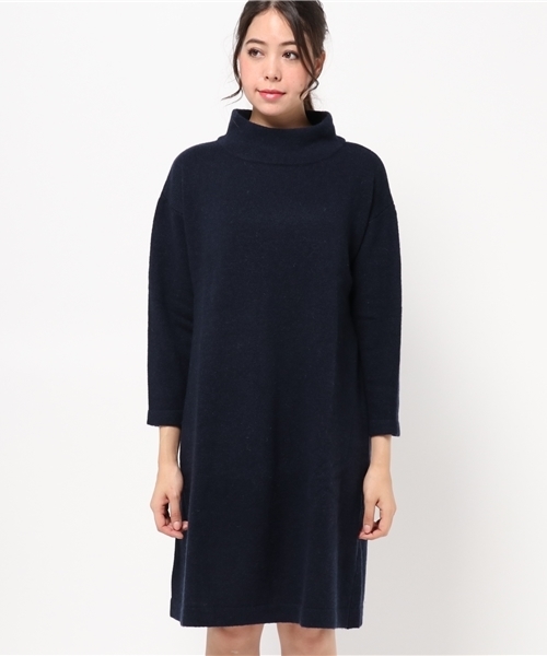 LBC（エルビーシー）の「ラムナイロンケーブルタートルワンピース（ワンピース・レディース・グレー/ネイビー・MEDIUM）」の3枚目の写真