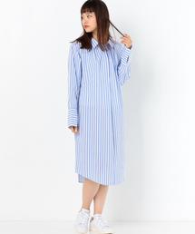 Another Edition | ストライプシャツワンピース(シャツワンピース)
