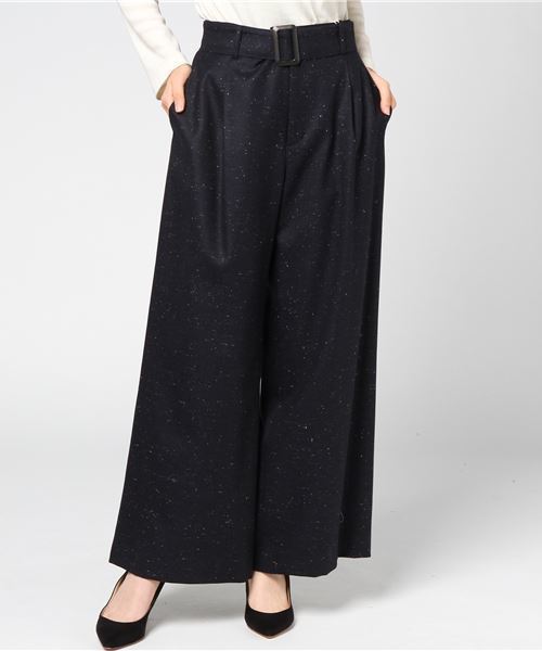 un dix cors(アンディコール)の「カラーネップワイドパンツ(その他パンツ・レディース・ライトグレー/ネイビー・フリ-)」の1枚目の写真