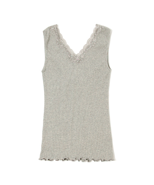 laboratory work(ラボラトリーワーク)の「コットンレースタンク(Tシャツ/カットソー・レディース・ブラック/ホワイト/グレー系その他・MEDIUM)」の6枚目の写真