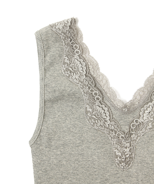 laboratory work(ラボラトリーワーク)の「コットンレースタンク(Tシャツ/カットソー・レディース・ブラック/ホワイト/グレー系その他・MEDIUM)」の11枚目の写真