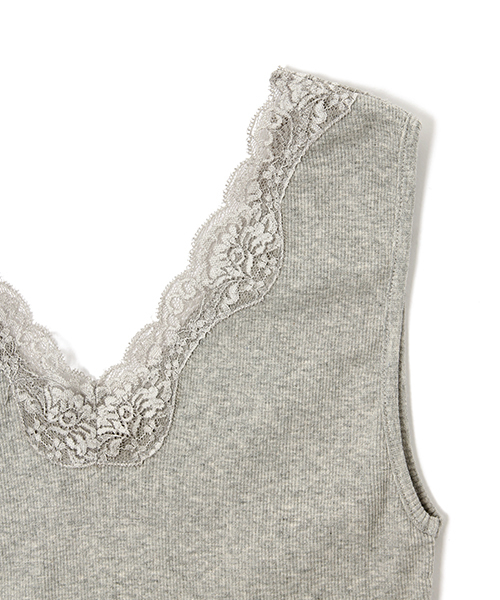 laboratory work(ラボラトリーワーク)の「コットンレースタンク(Tシャツ/カットソー・レディース・ブラック/ホワイト/グレー系その他・MEDIUM)」の8枚目の写真