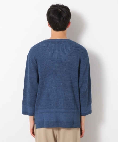 RAGEBLUE（レイジブルー）の「ワッフルパネルギマニットクルー7分袖/792920（ニット/セーター・メンズ・ベージュ/ブルー/ネイビー/ライトブルー/パープル・LARGE/MEDIUM/SMALL）」の10枚目の写真