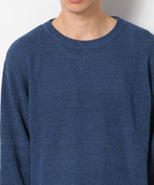 RAGEBLUE（レイジブルー）の「ワッフルパネルギマニットクルー7分袖/792920（ニット/セーター・メンズ・ベージュ/ブルー/ネイビー/ライトブルー/パープル・LARGE/MEDIUM/SMALL）」の14枚目の写真