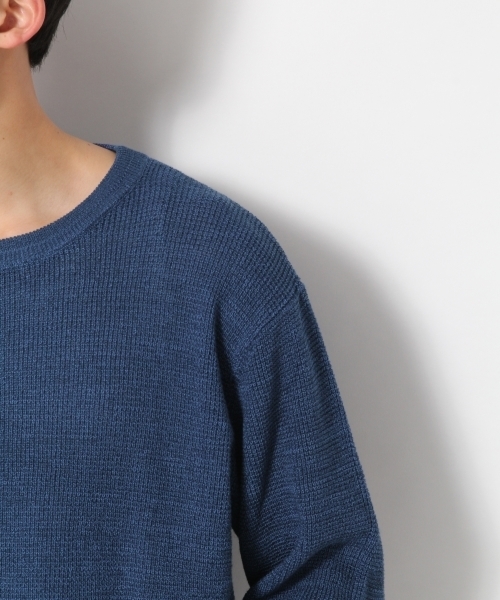 RAGEBLUE（レイジブルー）の「ワッフルパネルギマニットクルー7分袖/792920（ニット/セーター・メンズ・ベージュ/ブルー/ネイビー/ライトブルー/パープル・LARGE/MEDIUM/SMALL）」の18枚目の写真