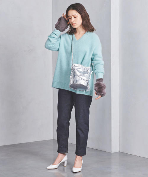 ☆UNITED ARROWS☆UBCBファーVネックニット UNITED ARROWS（ユナイテッドアローズ）の「UBCB ファー Vネック