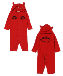 HYSTERIC MINI | BABY DEVILKIN BABY'S つの&しっぽ付き カバーオール(ロンパース)