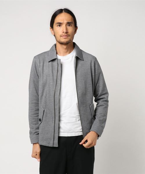 Taka Q タカキュー の タカキューメンズ Taka Q Men カルゼwフェィス衿付きzipアウター グレー ネイビー その他アウター Wear