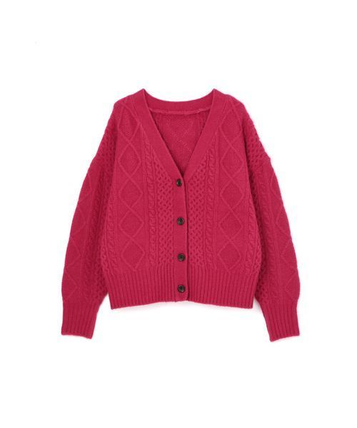 NATURAL BEAUTY BASIC(ナチュラルビューティーベーシック)の「ケーブルニット2WAYカーディガン(カーディガン/ボレロ・レディース・ネイビー/オフホワイト/ピンク・MEDIUM)」の16枚目の写真