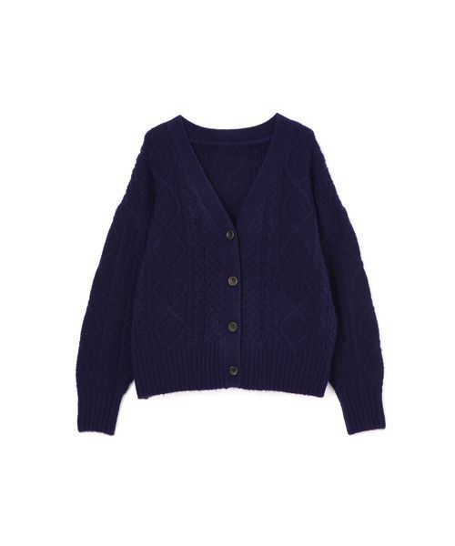 NATURAL BEAUTY BASIC(ナチュラルビューティーベーシック)の「ケーブルニット2WAYカーディガン(カーディガン/ボレロ・レディース・ネイビー/オフホワイト/ピンク・MEDIUM)」の21枚目の写真