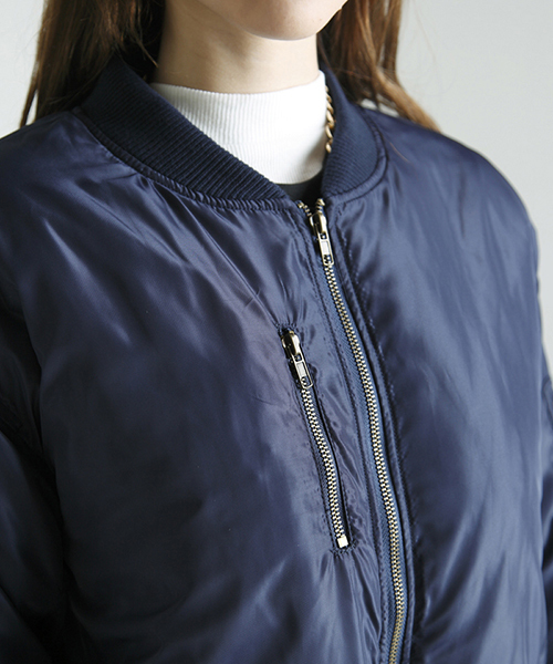 WEGO（ウィゴー）の「WEGO/BIG　MA-1（ブルゾン・レディース・ブラック/ネイビー・FREE）」の7枚目の写真