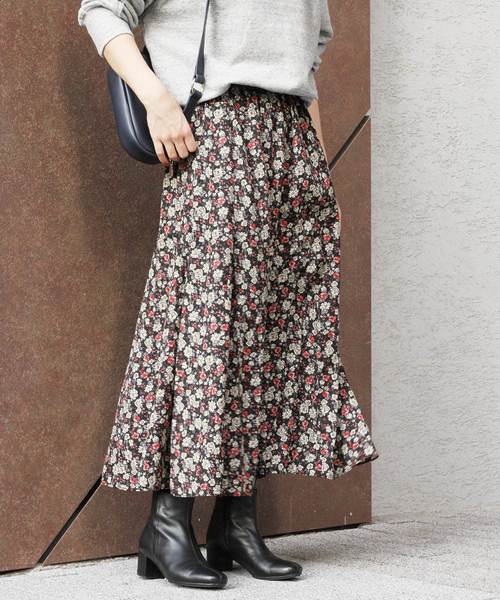 JOURNAL STANDARD relume(ジャーナルスタンダード レリューム)の「フラワープリント マーメイドスカート(スカート・レディース・ブラック/ネイビー・FREE)」の15枚目の写真