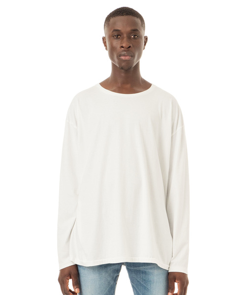 DAILY STANDARD by SANDINISTA(デイリースタンダードバイサンディニスタ)の「Cadet Easy Fit L-S Tee / イージフィット長袖Tシャツ(Tシャツ/カットソー・メンズ・ホワイト/チャコールグレー/ブラック/ヘザーグレー/ネイビー・SMALL/MEDIUM/LARGE)」の1枚目の写真