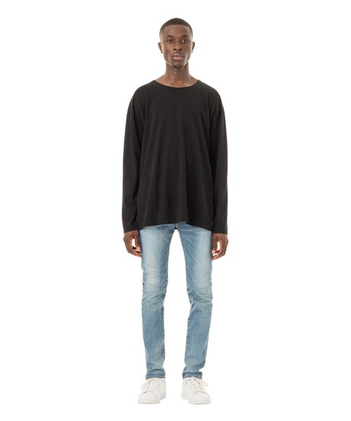 DAILY STANDARD by SANDINISTA(デイリースタンダードバイサンディニスタ)の「Cadet Easy Fit L-S Tee / イージフィット長袖Tシャツ(Tシャツ/カットソー・メンズ・ホワイト/チャコールグレー/ブラック/ヘザーグレー/ネイビー・SMALL/MEDIUM/LARGE)」の7枚目の写真