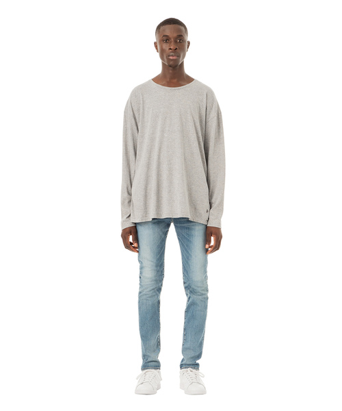 DAILY STANDARD by SANDINISTA(デイリースタンダードバイサンディニスタ)の「Cadet Easy Fit L-S Tee / イージフィット長袖Tシャツ(Tシャツ/カットソー・メンズ・ホワイト/チャコールグレー/ブラック/ヘザーグレー/ネイビー・SMALL/MEDIUM/LARGE)」の9枚目の写真