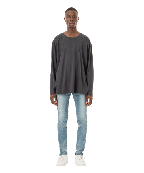 DAILY STANDARD by SANDINISTA(デイリースタンダードバイサンディニスタ)の「Cadet Easy Fit L-S Tee / イージフィット長袖Tシャツ(Tシャツ/カットソー・メンズ・ホワイト/チャコールグレー/ブラック/ヘザーグレー/ネイビー・SMALL/MEDIUM/LARGE)」の10枚目の写真