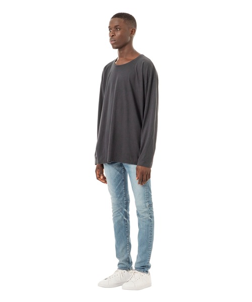 DAILY STANDARD by SANDINISTA(デイリースタンダードバイサンディニスタ)の「Cadet Easy Fit L-S Tee / イージフィット長袖Tシャツ(Tシャツ/カットソー・メンズ・ホワイト/チャコールグレー/ブラック/ヘザーグレー/ネイビー・SMALL/MEDIUM/LARGE)」の20枚目の写真