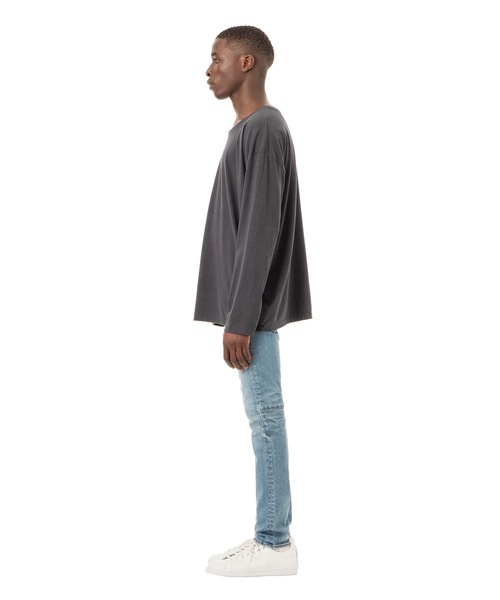DAILY STANDARD by SANDINISTA(デイリースタンダードバイサンディニスタ)の「Cadet Easy Fit L-S Tee / イージフィット長袖Tシャツ(Tシャツ/カットソー・メンズ・ホワイト/チャコールグレー/ブラック/ヘザーグレー/ネイビー・SMALL/MEDIUM/LARGE)」の19枚目の写真