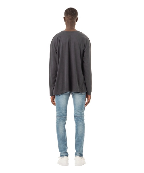 DAILY STANDARD by SANDINISTA(デイリースタンダードバイサンディニスタ)の「Cadet Easy Fit L-S Tee / イージフィット長袖Tシャツ(Tシャツ/カットソー・メンズ・ホワイト/チャコールグレー/ブラック/ヘザーグレー/ネイビー・SMALL/MEDIUM/LARGE)」の18枚目の写真