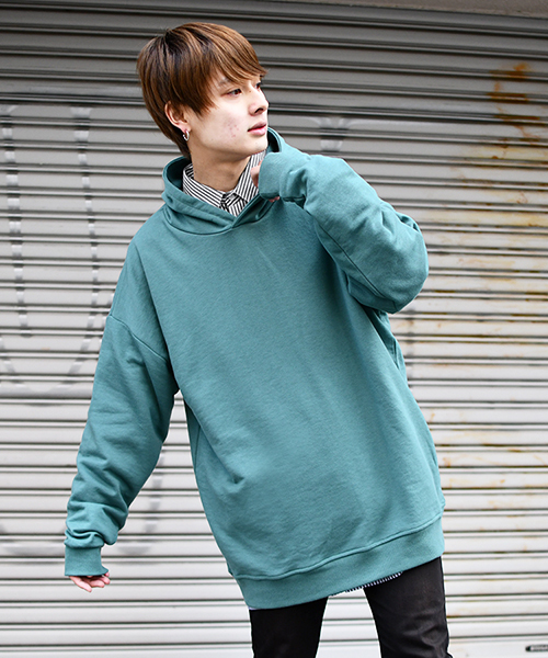 kutir（クティール）の「【ウルトラルーズシルエット】 裏毛パーカー（パーカー・メンズ・ホワイト/ベージュ/カーキ/ライトグリーン/スミクロ・MEDIUM/LARGE）」の5枚目の写真