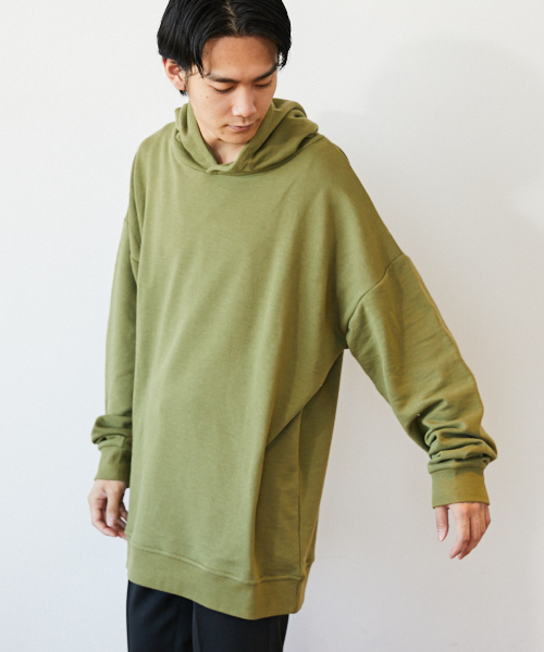 kutir（クティール）の「【ウルトラルーズシルエット】 裏毛パーカー（パーカー・メンズ・ホワイト/ベージュ/カーキ/ライトグリーン/スミクロ・MEDIUM/LARGE）」の14枚目の写真