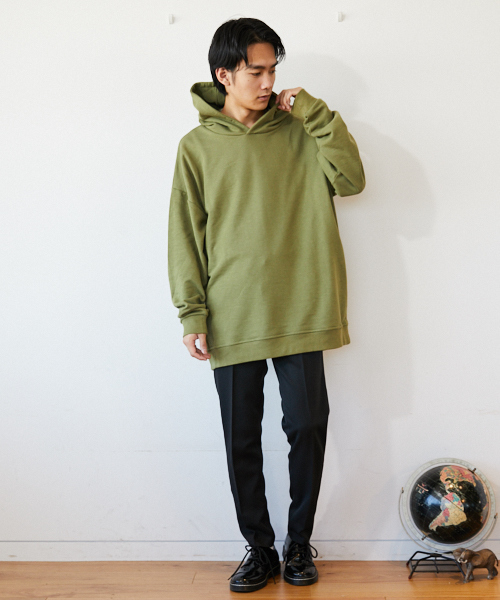 kutir（クティール）の「【ウルトラルーズシルエット】 裏毛パーカー（パーカー・メンズ・ホワイト/ベージュ/カーキ/ライトグリーン/スミクロ・MEDIUM/LARGE）」の19枚目の写真