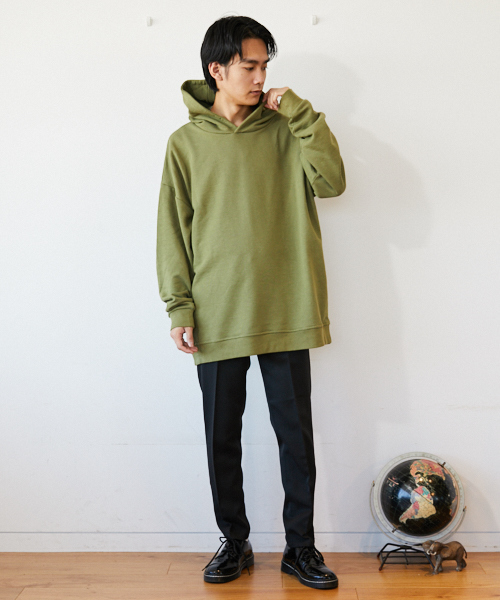 kutir（クティール）の「【ウルトラルーズシルエット】 裏毛パーカー（パーカー・メンズ・ホワイト/ベージュ/カーキ/ライトグリーン/スミクロ・MEDIUM/LARGE）」の8枚目の写真