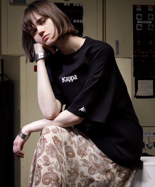 Kappa（カッパ）の「【Kappa/カッパ】 別注ビッグシルエット1/2スリーブカットソー（Tシャツ/カットソー・メンズ・ホワイト/ブラック/ネイビー/オレンジ/グリーン/ライトパープル・FREE）」の3枚目の写真