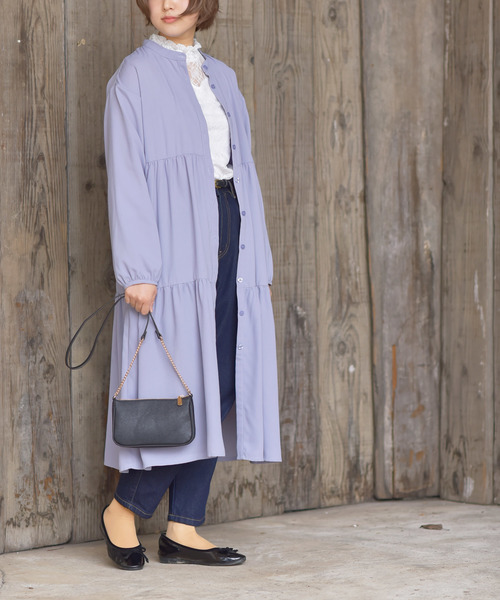 rps（アールピーエス）の「ティアードロングシャツワンピース（シャツワンピース・レディース・グレー/ラベンダー/ネイビー・M）」の15枚目の写真