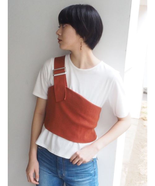 MURUA(ムルーア)の「ワイドベルトビスチェトップス(Tシャツ MURUA(ムルーア)の「ワイドベルトビスチェトップス(Tシャツ
