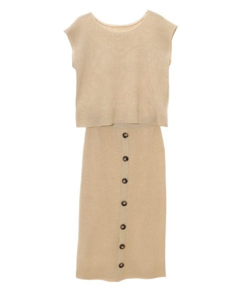 fifth（フィフス）の「フロントボタンサマーニットアップ（セットアップ・レディース・ブラック/ブラウン/ベージュ/モカ・MEDIUM）」の15枚目の写真