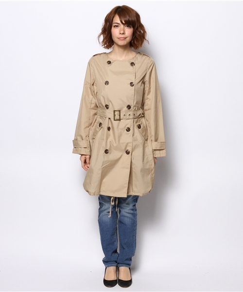 美品✨ランバンオンブルー ケープ 2WAYトレンチコート ワンピース