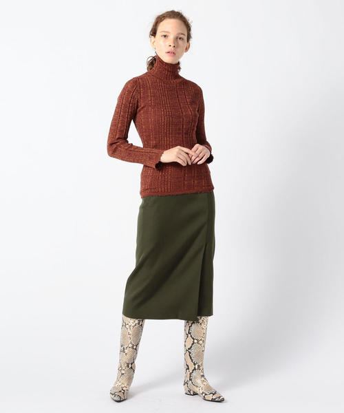 TOMORROWLAND （トゥモローランド）の「ライトダブルクロス サイドスリットスカート（スカート・レディース・ネイビー/グリーン/ライトベージュ・40/36/34/32）」の13枚目の写真