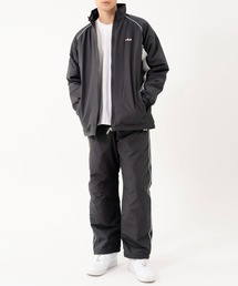 【FILA/フィラ】ブランド ロゴ 刺繍 配色切替 中綿 ビックシルエット 上下 ジャージ セットアップ トラックジャケット ジョガーパンツ ウィンドブレーカー/シャカシャカジャージ