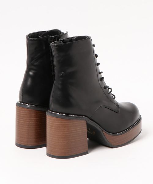 KOBE LETTUCE（コウベレタス）の「厚底ボリュームソールレースアップブーツ（ブーツ・レディース・ブラック/ブラウン/ブラック系その他・LL/S/M/L）」の4枚目の写真