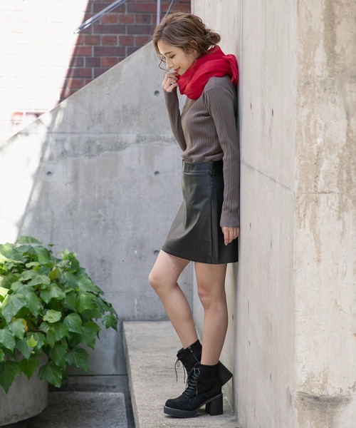 KOBE LETTUCE（コウベレタス）の「厚底ボリュームソールレースアップブーツ（ブーツ・レディース・ブラック/ブラウン/ブラック系その他・LL/S/M/L）」の15枚目の写真